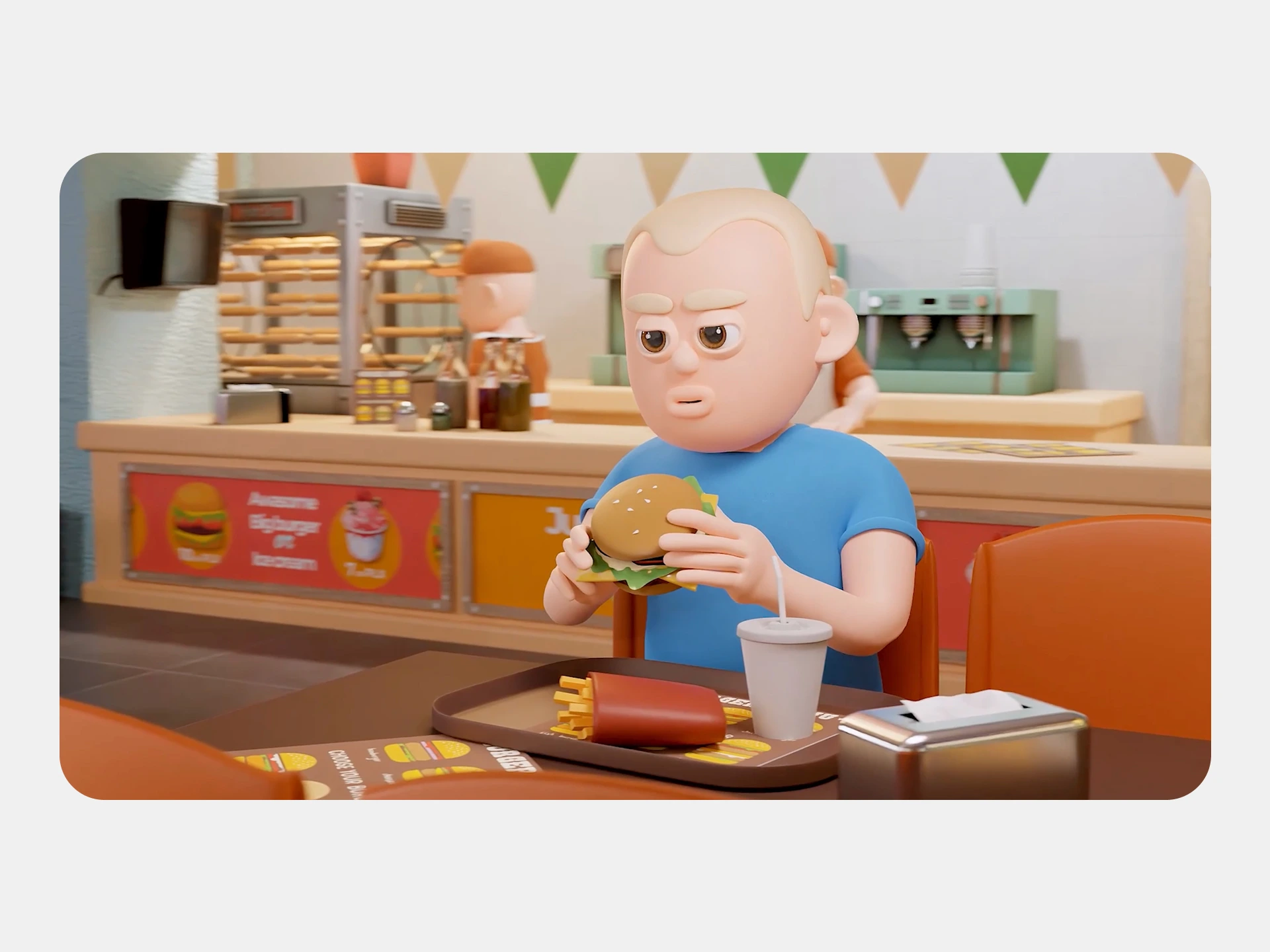 Game cartoon fast-food and factory