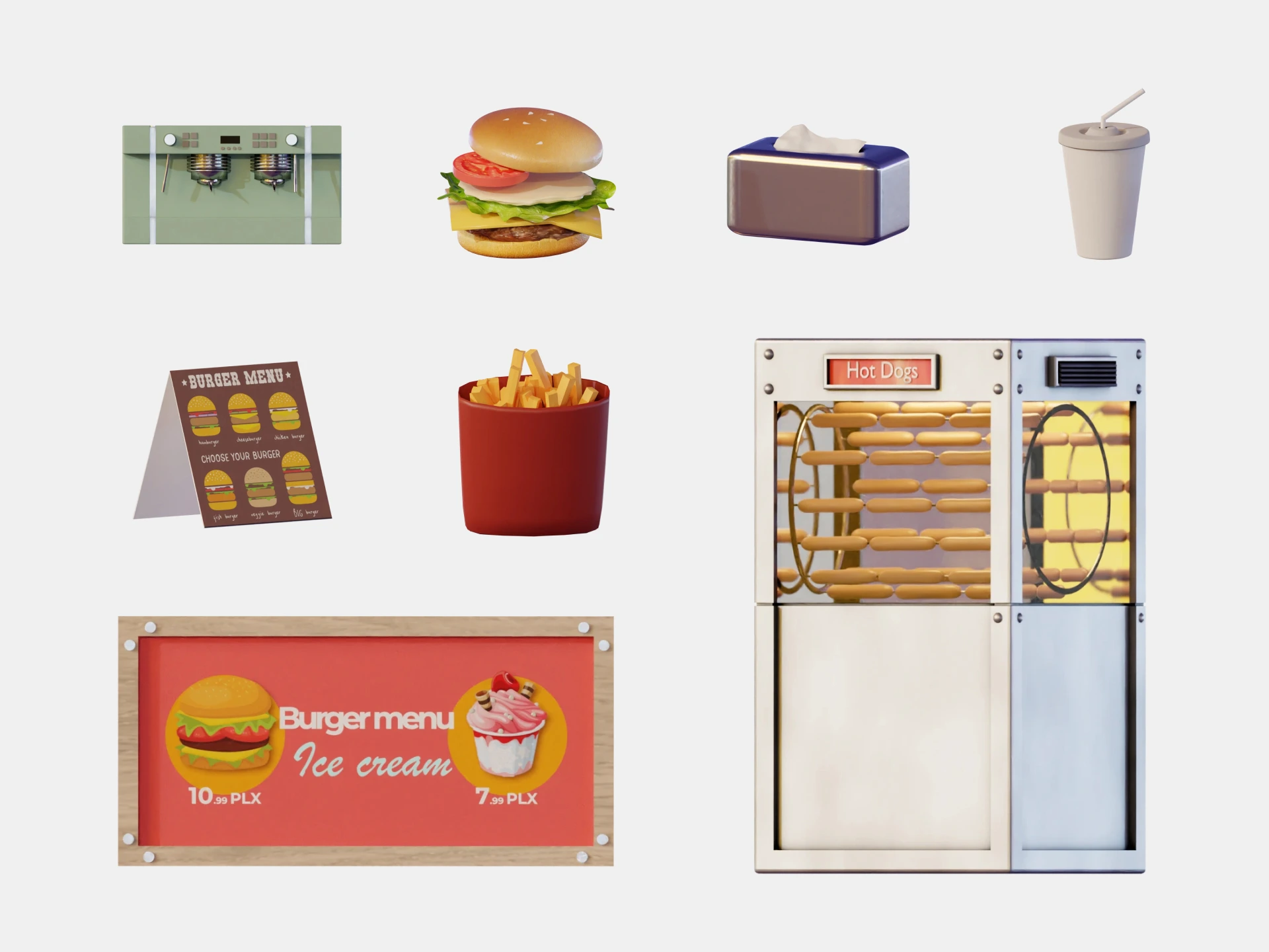 Game cartoon restaurant details